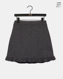 Soki Dot Frill Wool Mini Skirt