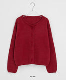 Dean News Button Wool Round Knit Cardigan