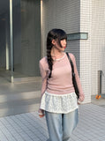 [1+1][MADE] Hanky Tencel Layered See-through Long Sleeve T-Shirt