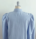 Nancy Stripe Puff Shirt Blouse