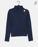 Lume Unbalanced Shoulder Slit Polar Knit