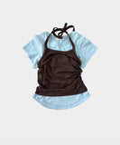 Halter ballet layered top