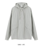 [HARU] SET UP - Hood / Half zip-up anorak