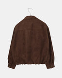 Cyan Suede Punching Collar Pocket Jacket
