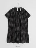 Totomi Dot Shirring Short Sleeve One Piece