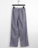 Kumo Side Ribbon Checkered Linen Pants