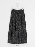 Honil Flower Shirring Banding Long Skirt