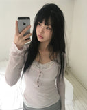 Echoes Button Long Sleeve T-shirt