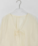 Lenka Tencel See-through Ribbon Cardigan