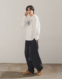 Cotton Peach Wide Banding Pants