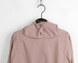 Pebble Shirring String Windbreaker Long Sleeve Hood T-shirt