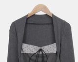 Bil Dot Square Stripe Warmer Long Sleeve T-Shirt