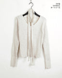 [Muffler set] Caron Ribbed V-neck Knit