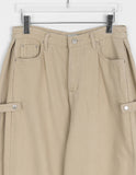 Makini Pin Tuck Snap Button Peach Fuzz Cotton Wide Pants