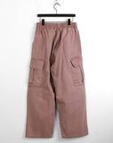 Tail Pigment Washing Cotton Banding Cargo Long Wide Pants