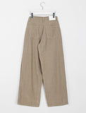 Kansho side pintuck corduroy wide pants