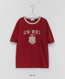[unisex] Ensert Printed Ringer Over Short Sleeve T-shirt