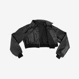 Viola cropped leather jacket