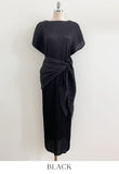 Ella Summer Pleated Maxi One Piece (Scarf Set)