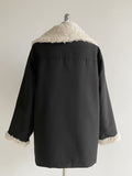 Meto High Neck Reversible Shearing Fur Bomber Jacket