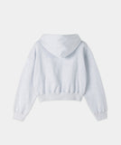(W) DOODLE HEART CROP HOODIE