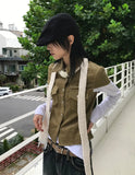 UNBALANCE SLIT SHIRRING T