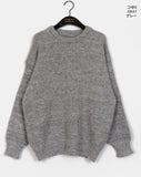 Como wool bokashi pastel thick loose fit round knit