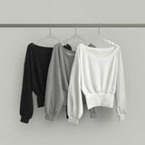 Casual Off-Shoulder Crop Sweatshirt