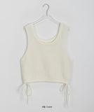 Minnoy string crop knit vest