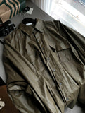 Retro Coated Leather Overshirt