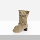 Ritina Buckle Suede Boots