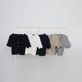 Cozia Cropped Knitwear Short-sleeved Cardigan