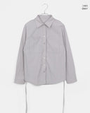 Suhi Rivet Pocket Strap Loose Fit Long Sleeve Shirt