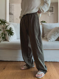 Early linen pintuck banding slacks