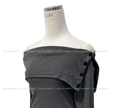 Ellie side button off-shoulder long sleeve