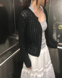 [MADE] Bezel Punching Round Knit Cardigan