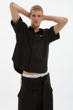neat shoulder pad shirt
