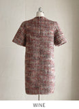 [35% wool] Racquet Round Tweed Mini One Piece