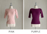 Maillo Lip Neck Half Sleeve Basic Knit