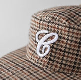 Multi-pattern leather strap pillbox ballcap