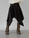 Leton Unbalanced Suede Skirt