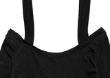 Nayu Ribbon Off Shoulder Cropped T-shirt