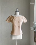 Denrua Double Button Jacket Blouse