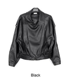 Ferid Double High Neck Leather Jumper