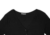 Cotter Punching Stripe Sleeveless Cardigan Set