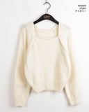 Momi Bolero Square Neck Long Sleeve Knit