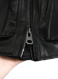 (unisex) Panel Deep Two-Way Leather Jacket
