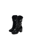 shirring platform midi boots