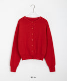 Lande color round knit cardigan
