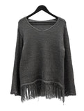 Lynch Fringe V-Neck Knit
